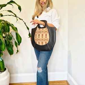 Leather Handbag for women, handmade Embroidery Clutche bag, Special gift for Mom